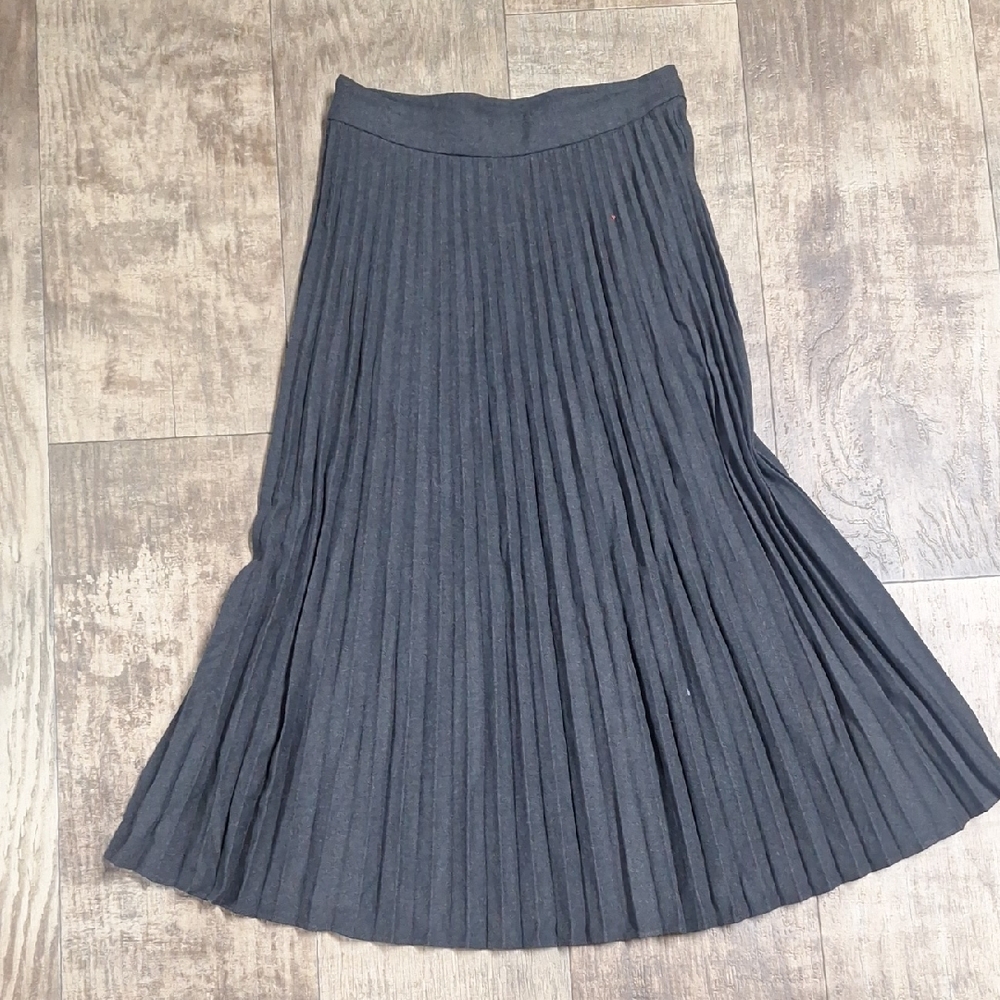 Elegant Gray Pleated Skirt
